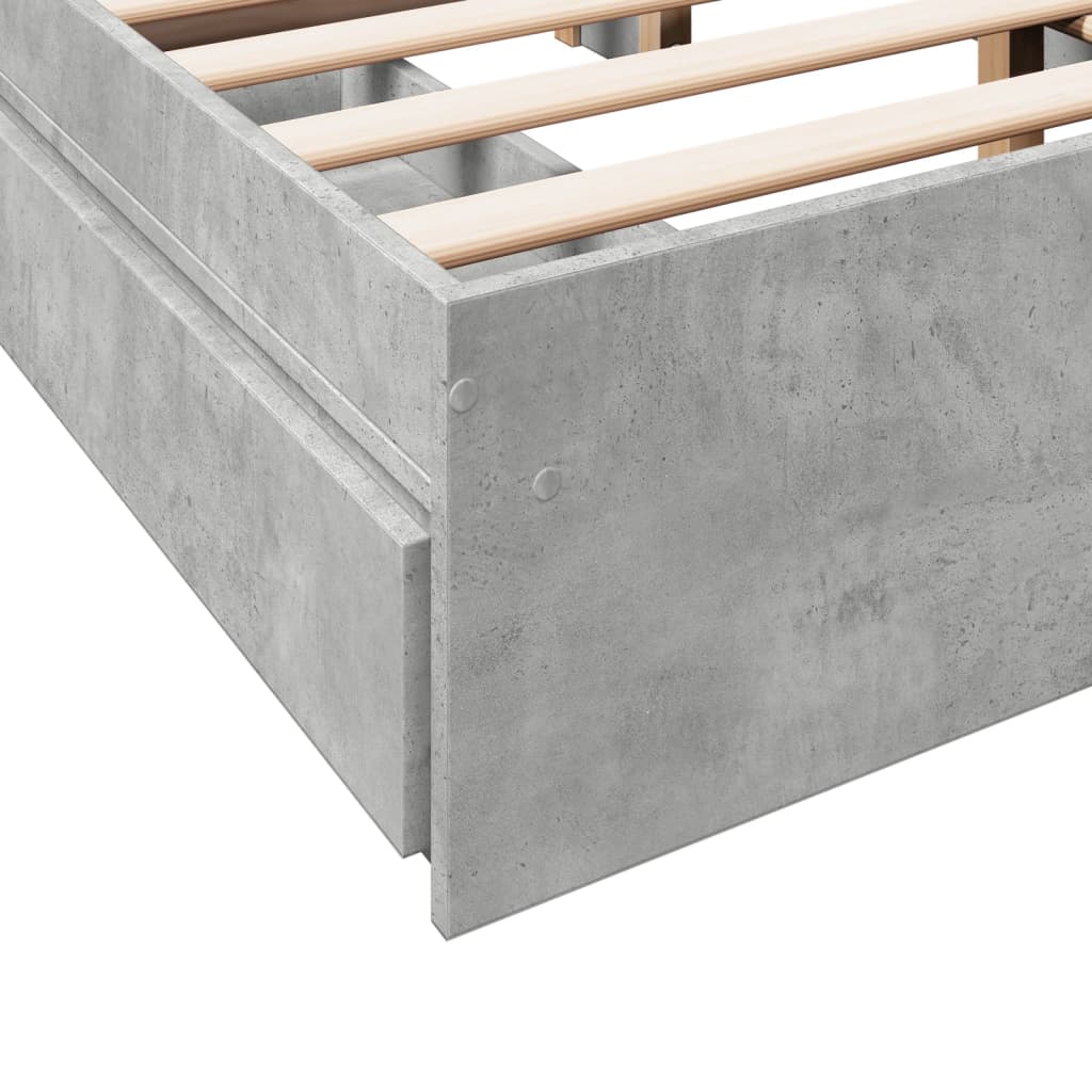Rám Postele Se Zásuvkami Betonově Šedý 120 X 200 Cm Kompozit