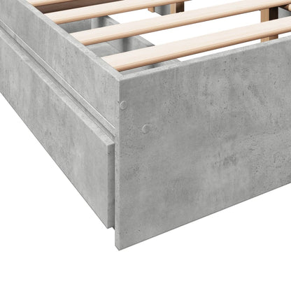 Rám Postele Se Zásuvkami Betonově Šedý 120 X 200 Cm Kompozit