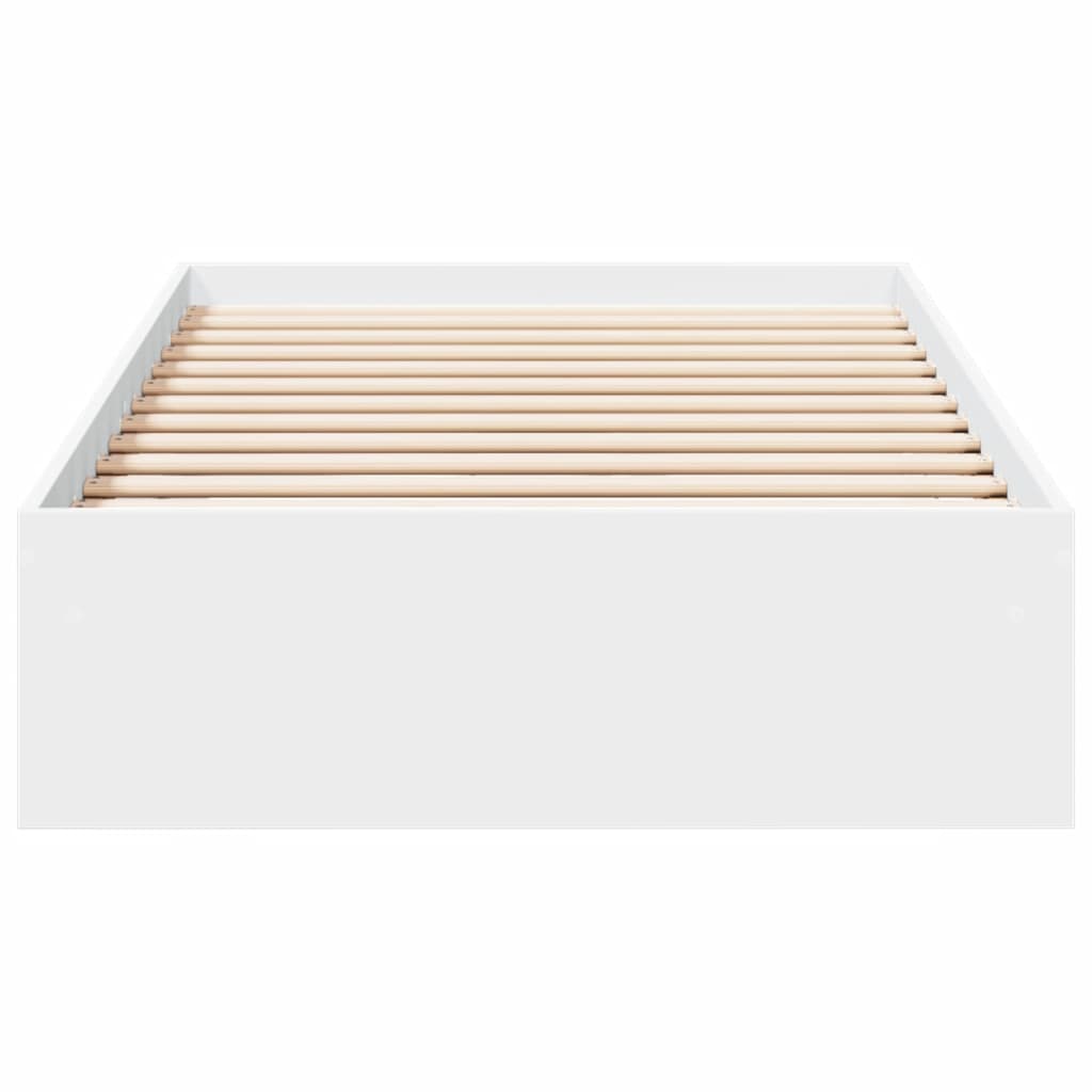 Rám Postele Se Zásuvkami Bílý 100 X 200 Cm Kompozitní Dřevo