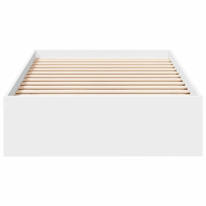 Rám Postele Se Zásuvkami Bílý 100 X 200 Cm Kompozitní Dřevo