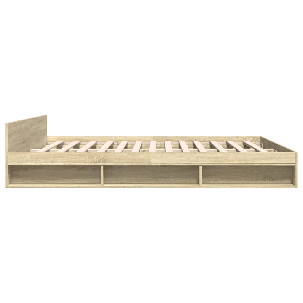 Rám Postele Se Zásuvkami Dub Sonoma 200X200 Cm Kompozitní Dřevo