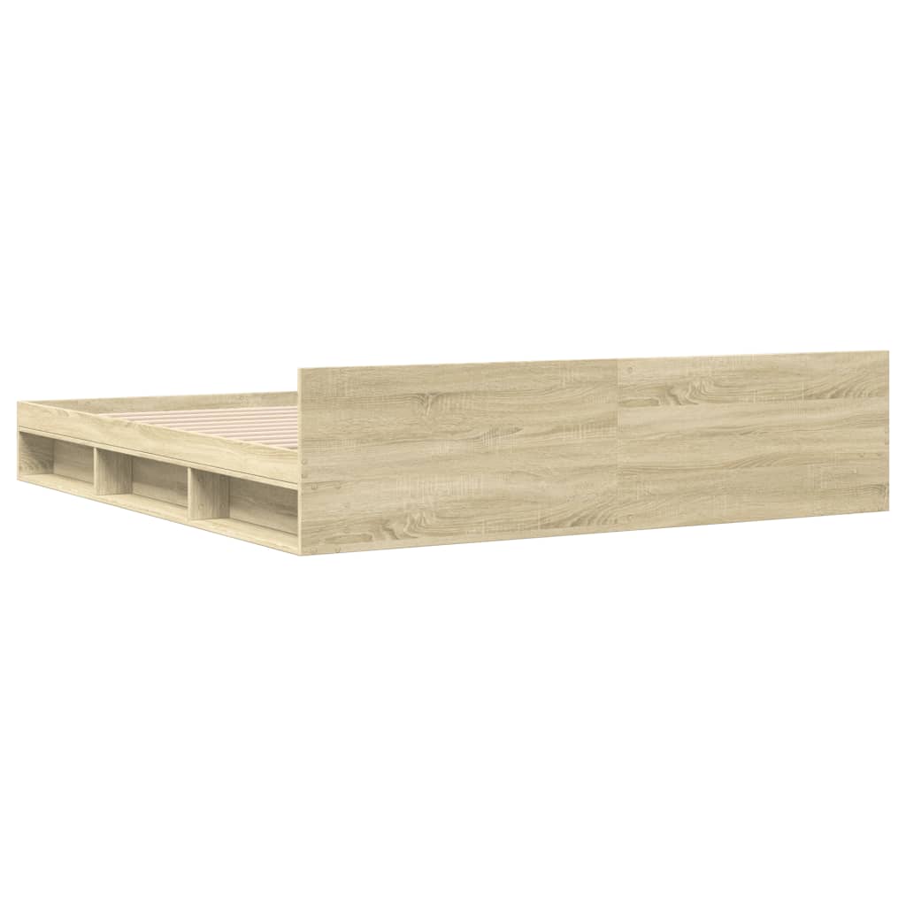 Rám Postele Se Zásuvkami Dub Sonoma 200X200 Cm Kompozitní Dřevo