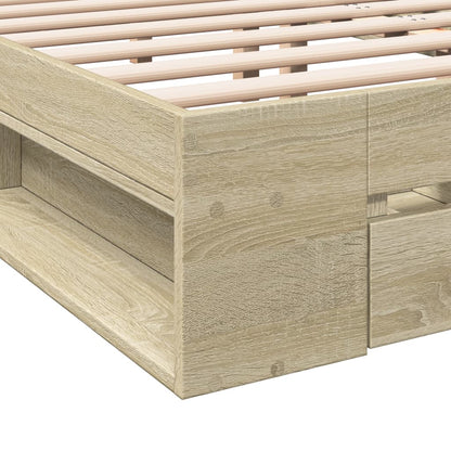 Rám Postele Se Zásuvkami Dub Sonoma 200X200 Cm Kompozitní Dřevo