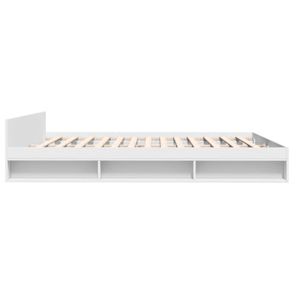 Rám Postele Se Zásuvkami Bílý 180 X 200 Cm Kompozitní Dřevo