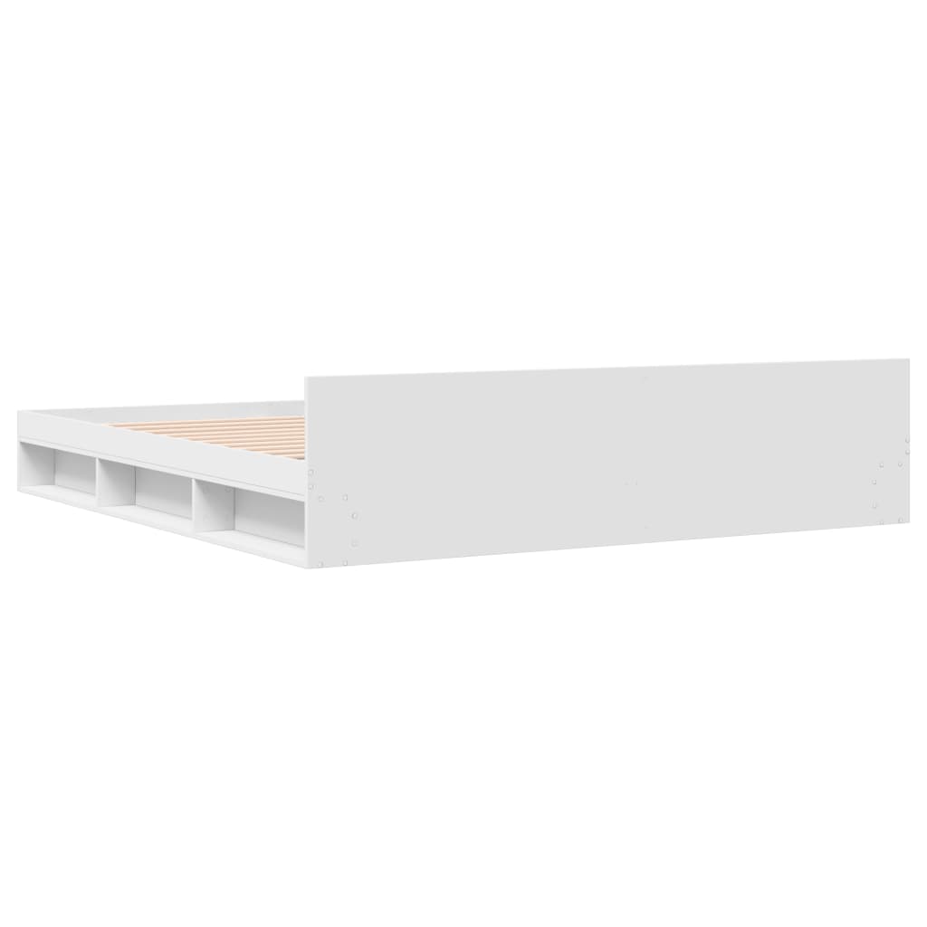 Rám Postele Se Zásuvkami Bílý 180 X 200 Cm Kompozitní Dřevo