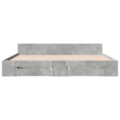 Rám Postele Se Zásuvkami Betonově Šedý 180 X 200 Cm Kompozit