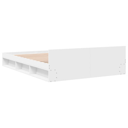 Rám Postele Se Zásuvkami Bílý 160 X 200 Cm Kompozitní Dřevo