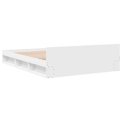 Rám Postele Se Zásuvkami Bílý 150 X 200 Cm Kompozitní Dřevo