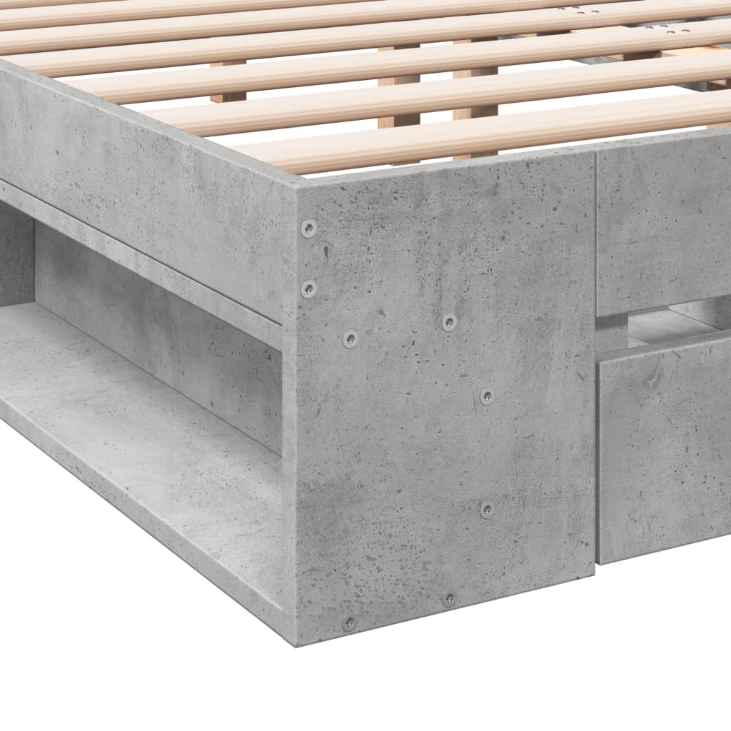 Rám Postele Se Zásuvkami Betonově Šedý 140 X 200 Cm Kompozit