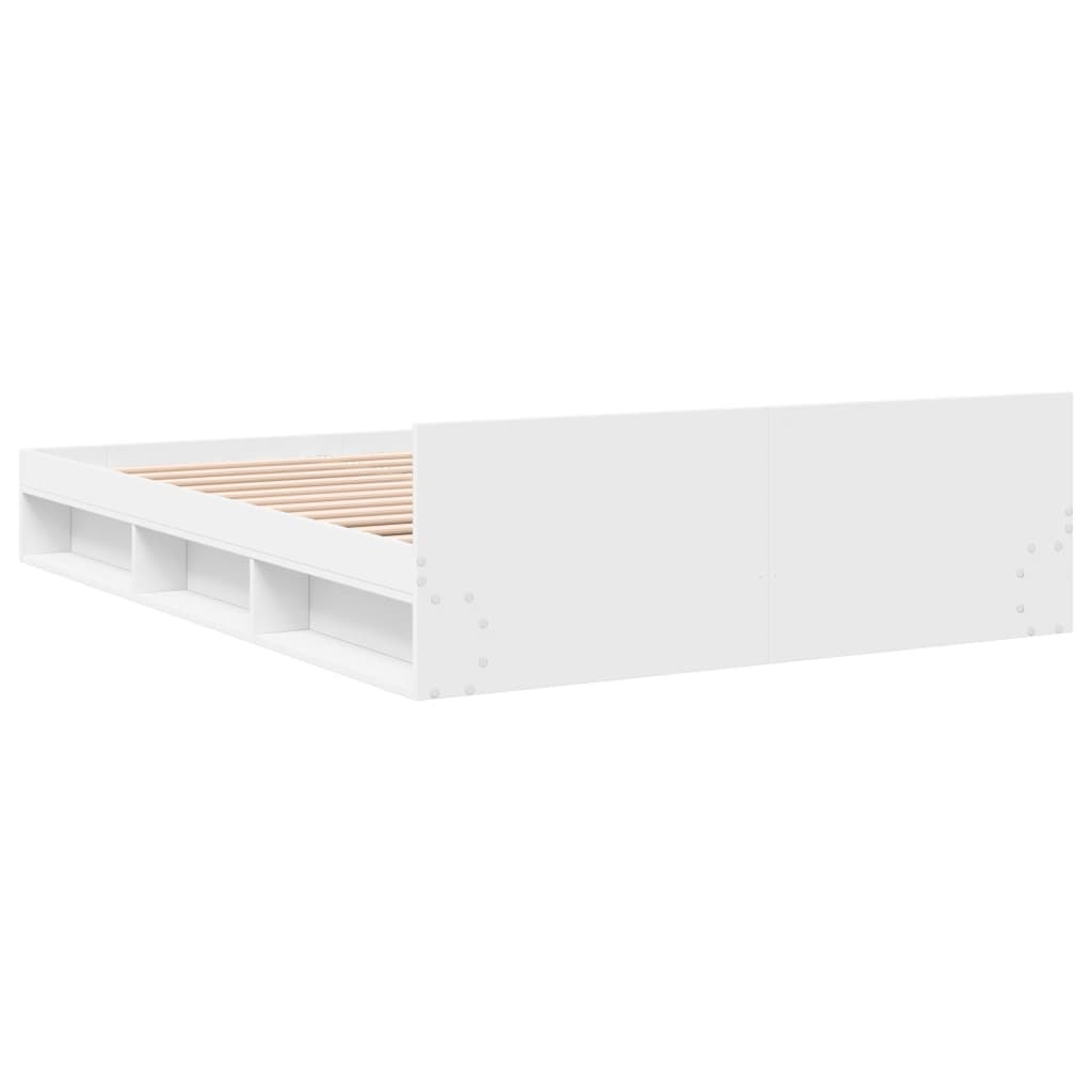 Rám Postele Se Zásuvkami Bílý 120 X 200 Cm Kompozitní Dřevo