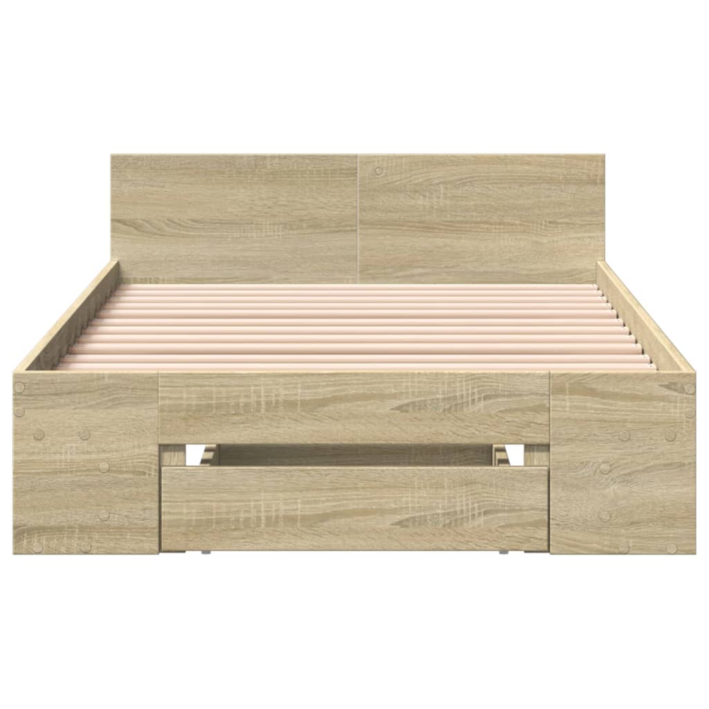 Rám Postele Se Zásuvkou Dub Sonoma 90 X 190 Cm Kompozitní Dřevo