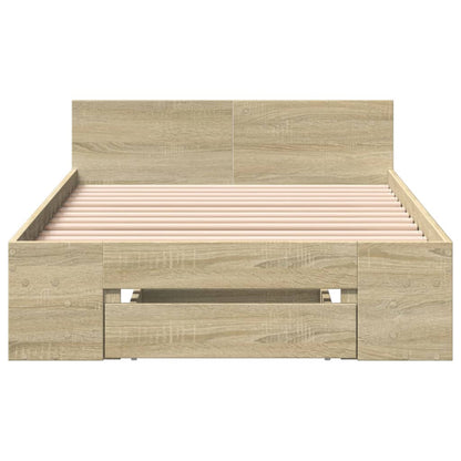 Rám Postele Se Zásuvkou Dub Sonoma 90 X 190 Cm Kompozitní Dřevo