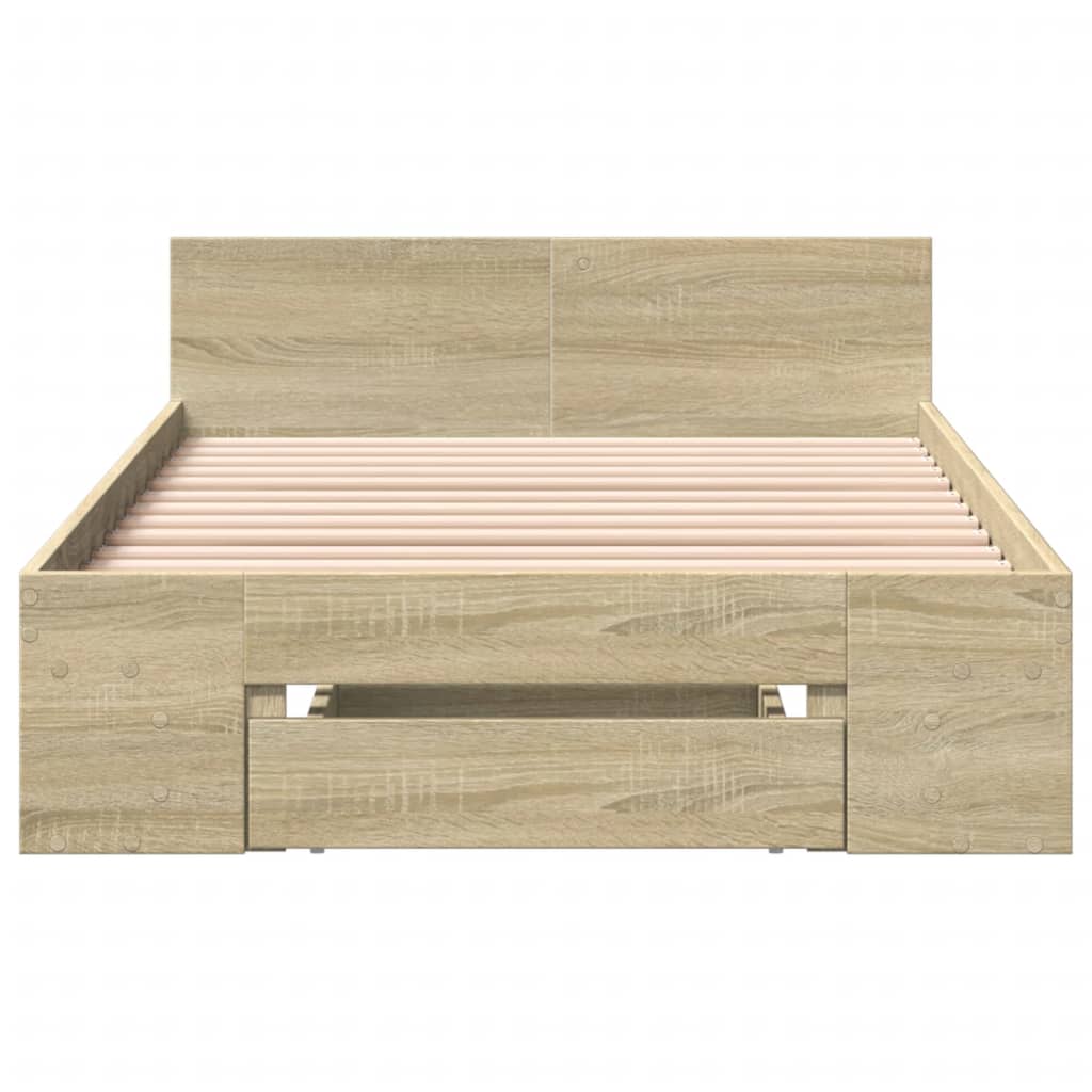 Rám Postele Se Zásuvkou Dub Sonoma 100X200 Cm Kompozitní Dřevo