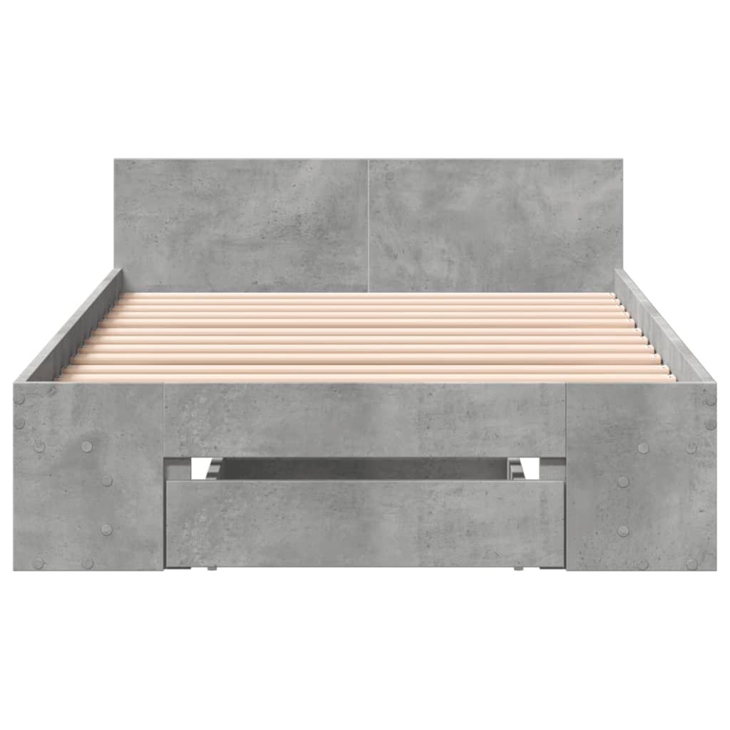 Rám Postele Se Zásuvkou Betonově Šedý 100 X 200 Cm Kompozit