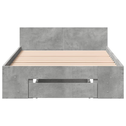 Rám Postele Se Zásuvkou Betonově Šedý 100 X 200 Cm Kompozit