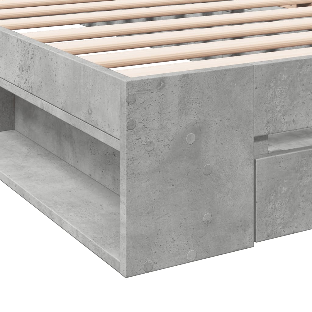 Rám Postele Se Zásuvkou Betonově Šedý 100 X 200 Cm Kompozit