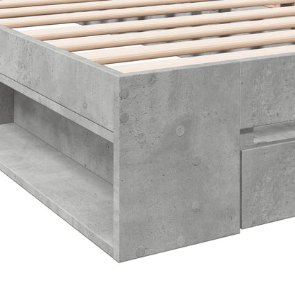 Rám Postele Se Zásuvkou Betonově Šedý 100 X 200 Cm Kompozit