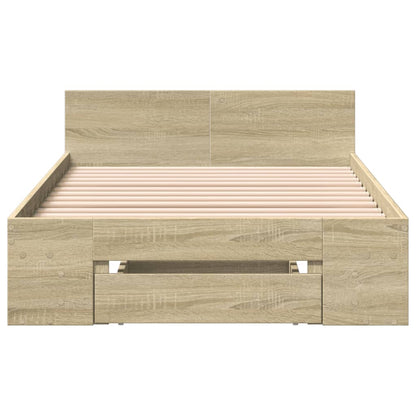 Rám Postele Se Zásuvkou Dub Sonoma 90 X 200 Cm Kompozitní Dřevo