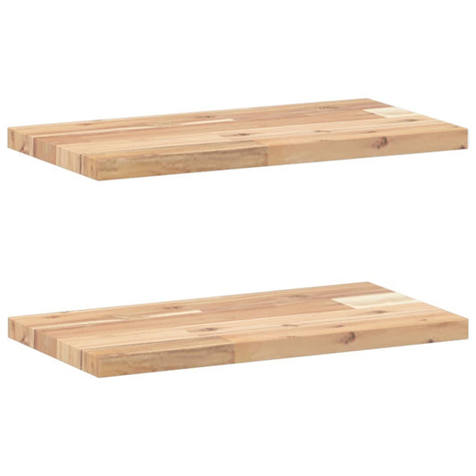Plovoucí Police 2 Ks 40 X 20 X 2 Cm Neošetřené Akáciové Dřevo