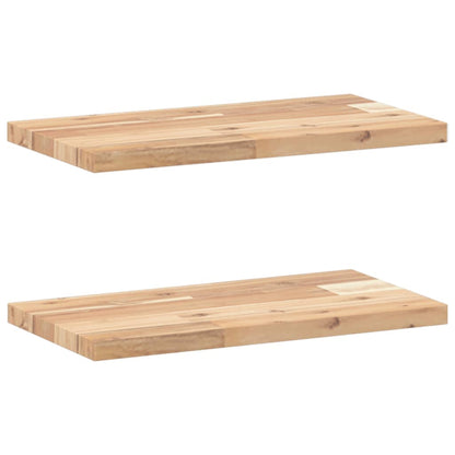Plovoucí Police 2 Ks 60 X 20 X 2 Cm Neošetřené Akáciové Dřevo