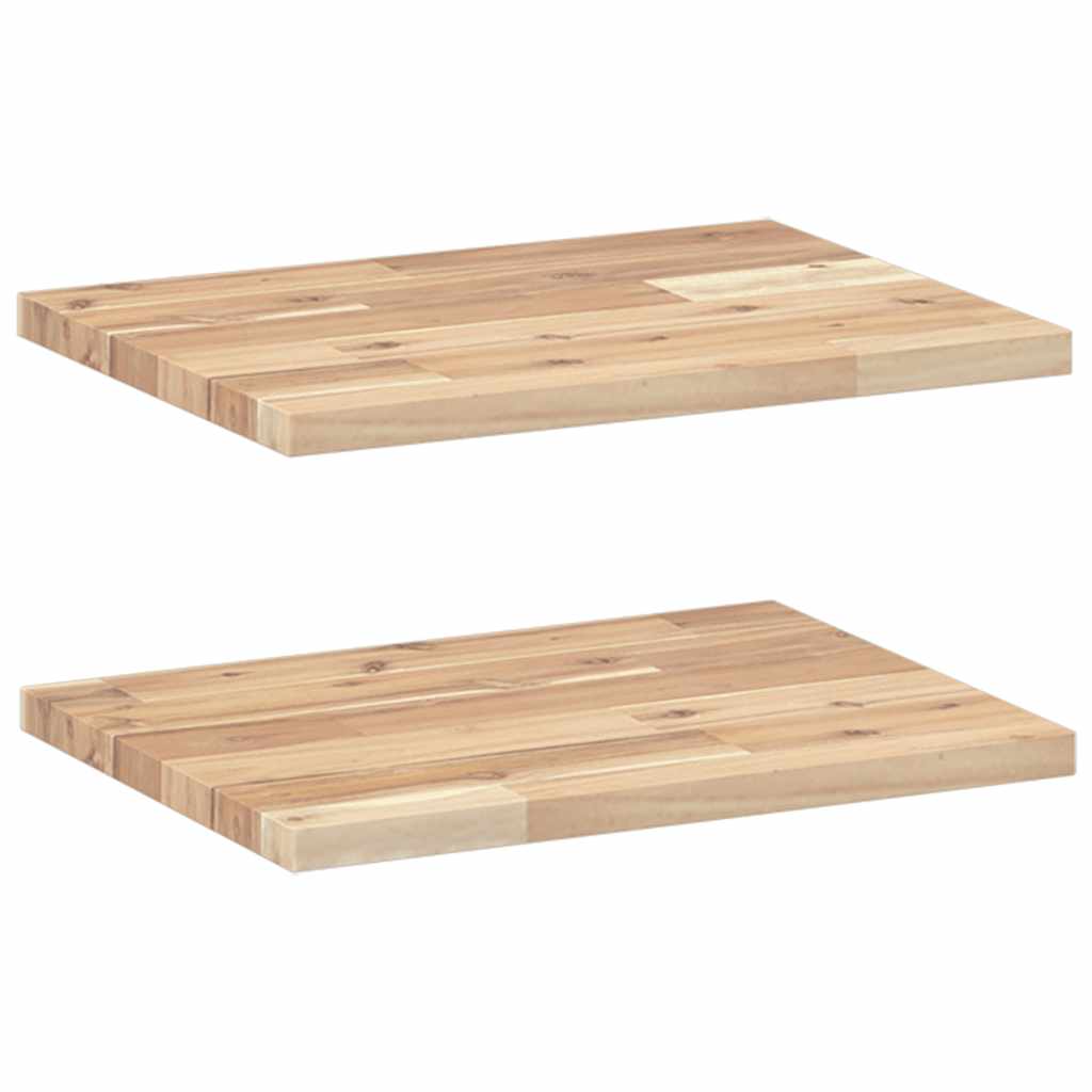 Plovoucí Police 2 Ks 40 X 30 X 2 Cm Neošetřené Akáciové Dřevo