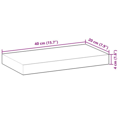 Plovoucí Police 4 Ks 40 X 20 X 4 Cm Neošetřené Akáciové Dřevo
