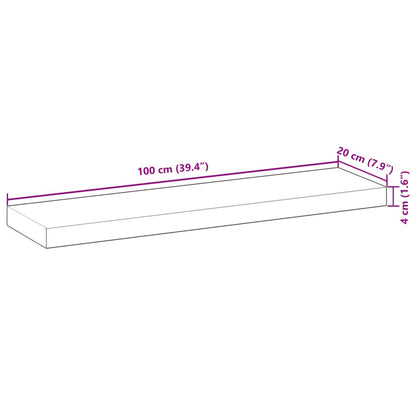 Plovoucí Police 3 Ks 100 X 20 X 4 Cm Neošetřené Akáciové Dřevo