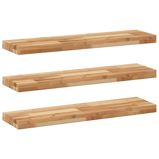 Plovoucí Police 3 Ks 80 X 20 X 4 Cm Olejované Akáciové Dřevo