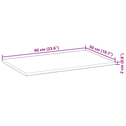Koupelnová Deska Neošetřená 60X50X2 Cm Masivní Akáciové Dřevo