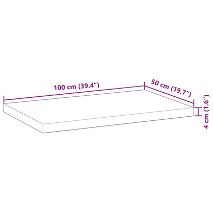 Koupelnová Deska Neošetřená 100X50X4 Cm Masivní Akáciové Dřevo
