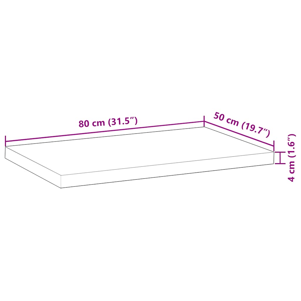 Deska Psacího Stolu Neošetřená 80 X 50 X 4 Cm Masivní Akácie