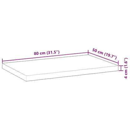 Deska Psacího Stolu Neošetřená 80 X 50 X 4 Cm Masivní Akácie
