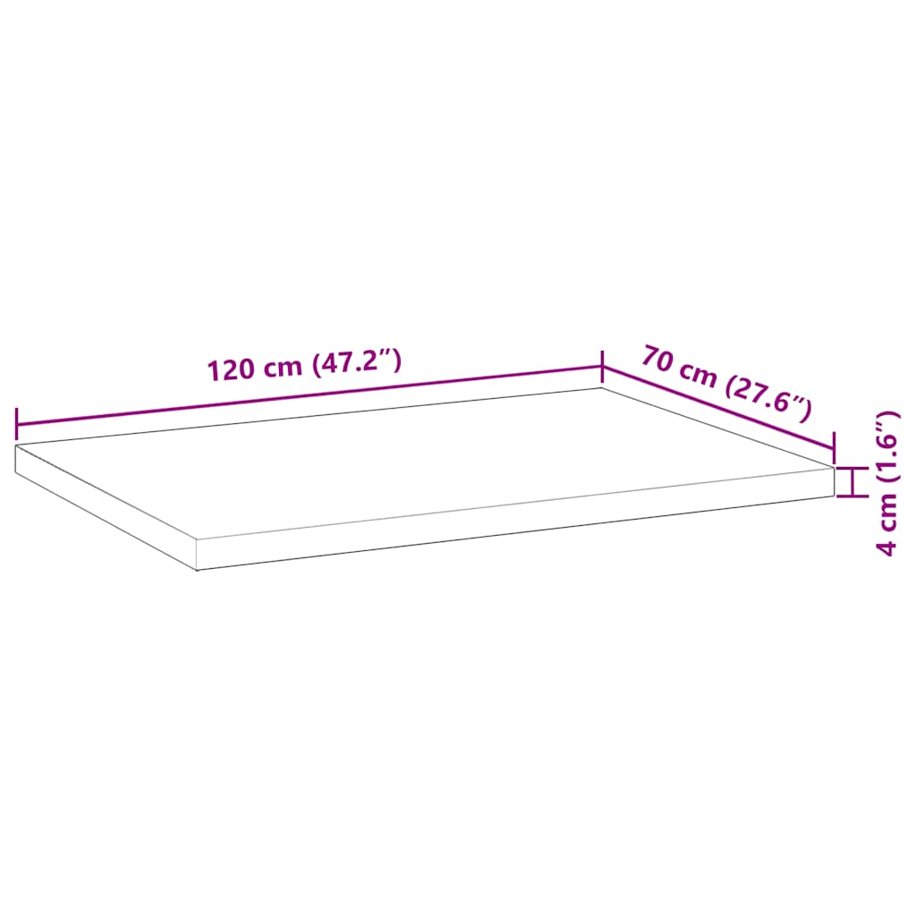 Deska Psacího Stolu Neošetřená 120 X 70 X 4 Cm Masivní Akácie