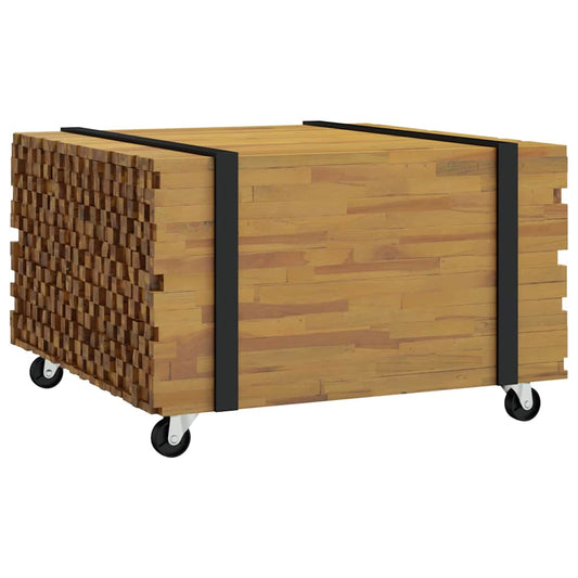 Konferenční Stolek Hnědá 60 X 60 X 38 Cm Pevné Teakové Dřevo