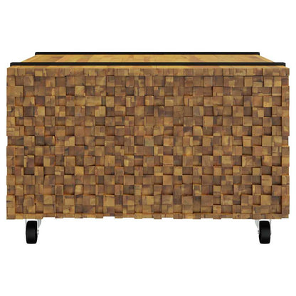 Konferenční Stolek Hnědá 60 X 60 X 38 Cm Pevné Teakové Dřevo