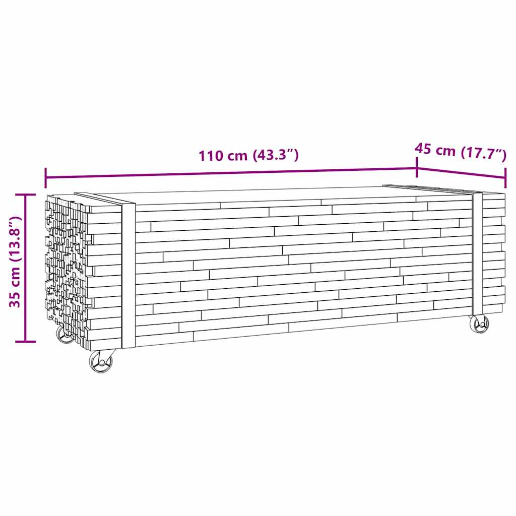 Konferenční Stolek 110X45X35 Cm Masivní Teakové Dřevo