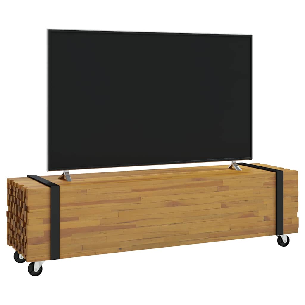 Televizní Stojan Hnědá 110 X 30 X 30 Cm Pevné Teakové Dřevo