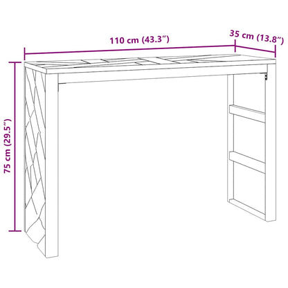 Konzolový Stolek 110 X 35 X 75 Cm Masivní Teakové Dřevo