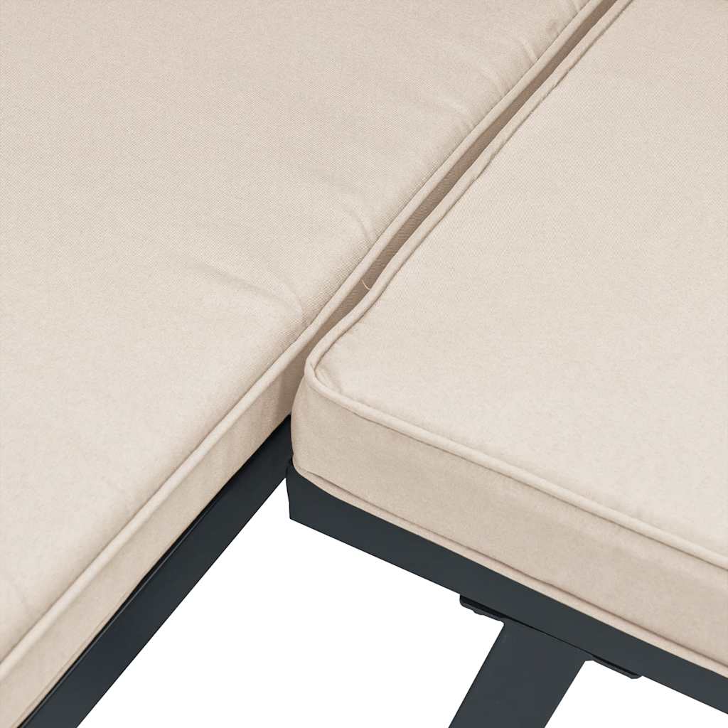 Zahradní Lavice 2 Ks S Poduškami Černé Práškově Lakovaná Ocel