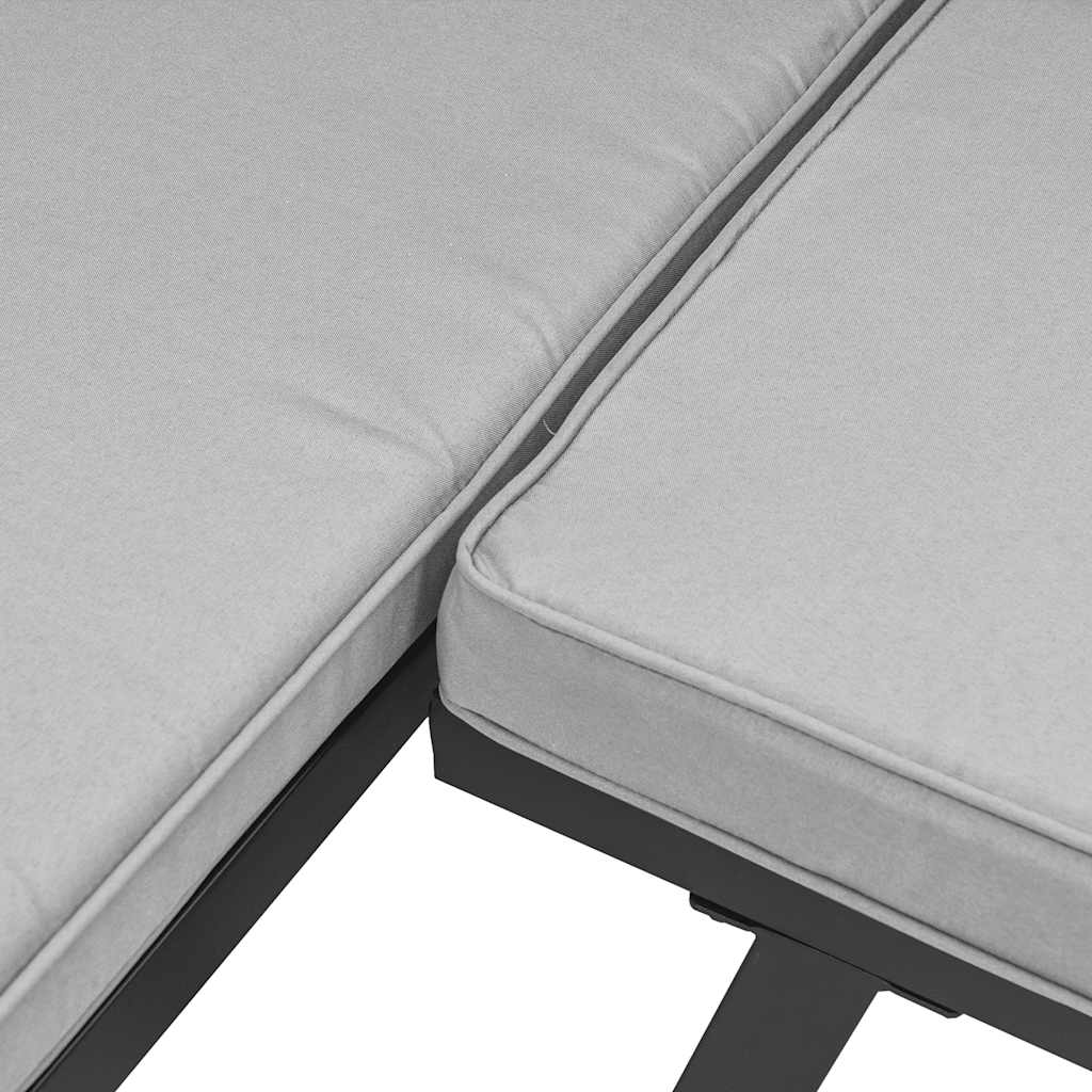 Zahradní Stolička S Poduškou Černá Práškově Lakovaná Ocel Krémová