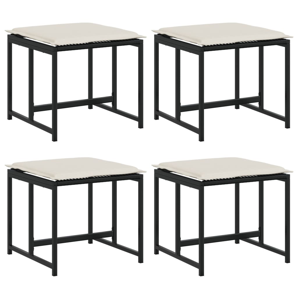 Zahradní Stoličky S Poduškami 4 Ks Černé