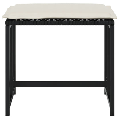 Zahradní Stoličky S Poduškami 4 Ks Černé Polyratan