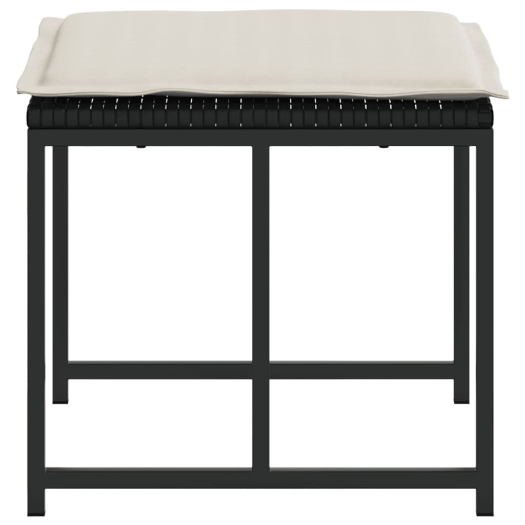 Zahradní Stoličky S Poduškami 4 Ks Černé Polyratan