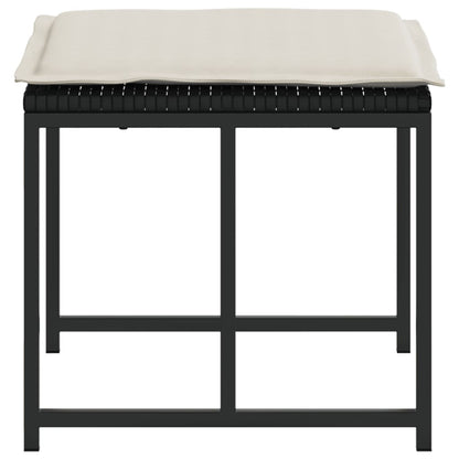 Zahradní Stoličky S Poduškami 4 Ks Černé Polyratan