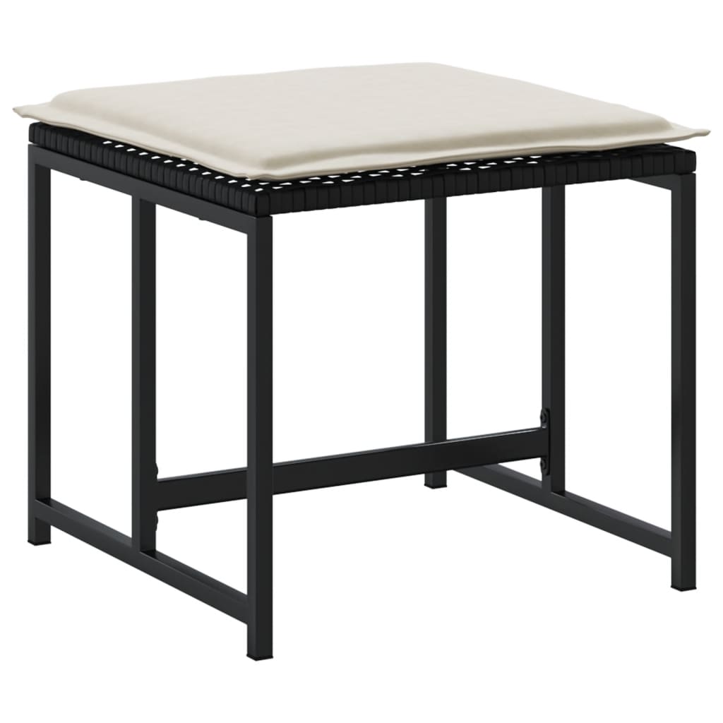 Zahradní Stoličky S Poduškami 4 Ks Černé Polyratan