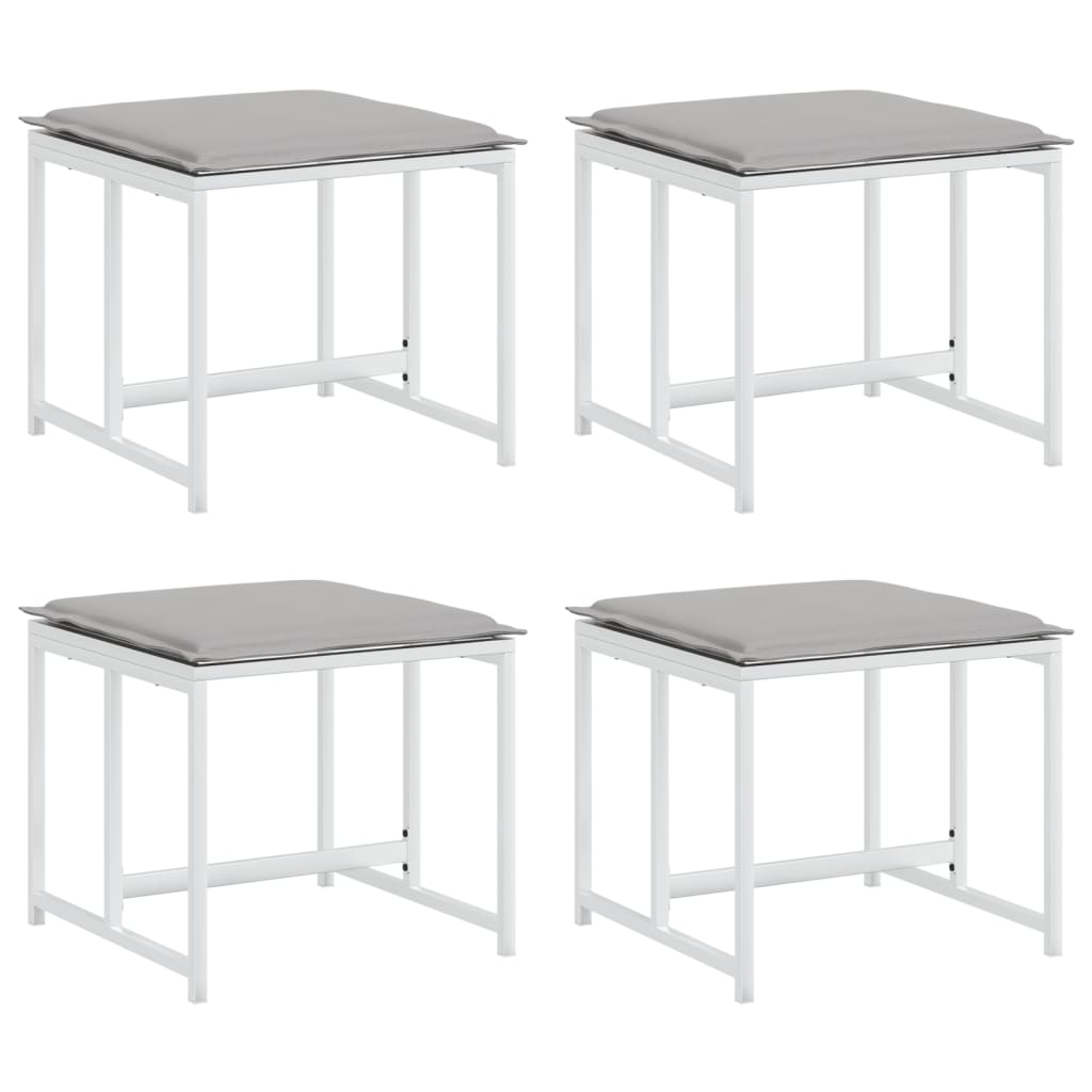 Zahradní Stoličky S Poduškami 4 Ks Bílé Ocel A Polyratan