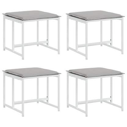 Zahradní Stoličky S Poduškami 4 Ks Bílé Ocel A Polyratan