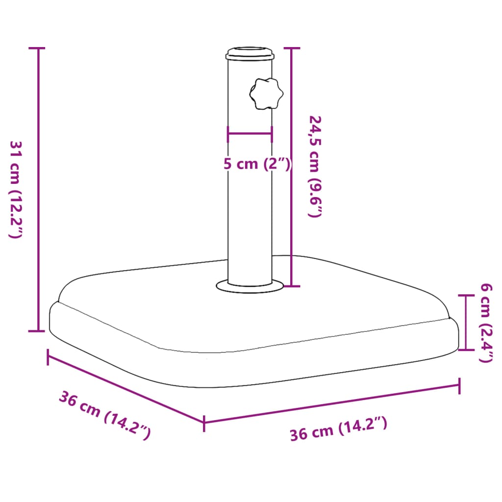Stojan Na Slunečník Pro Tyč Ø 32 / 35 / 38 Mm 11 Kg Čtvercový