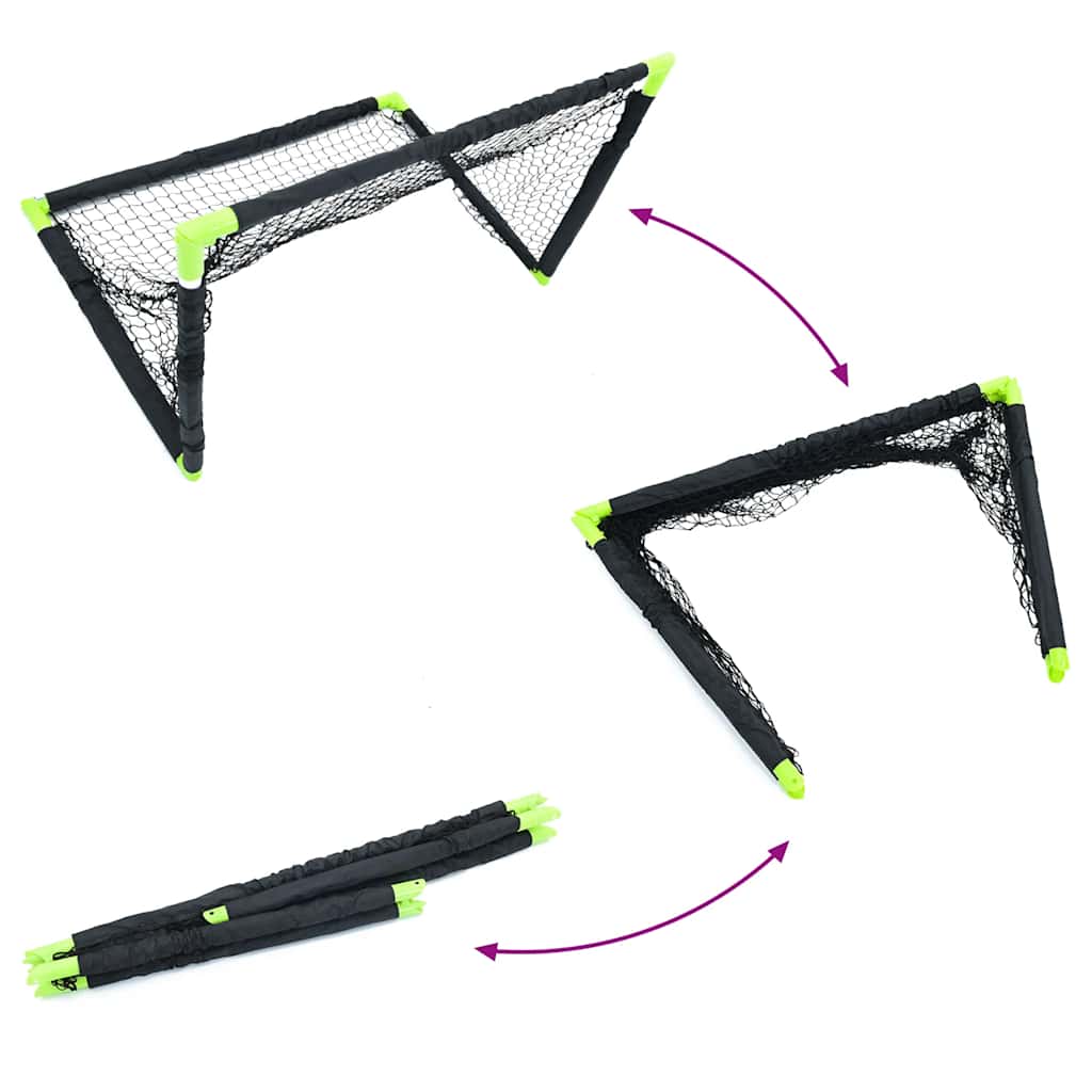 Dětská Fotbalová Branka Skládací Černá 90 X 64 X 64 Cm