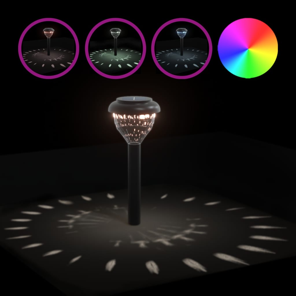 Solární Osvětlení Cesty Se Zemními Hroty 4 Ks Teplé Bílé A Rgb Teplá Bílá